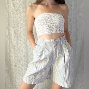 Vintage 90s Lee Casuals Wrinkle-Free Pleated Gingham Shorts – Size 8 M